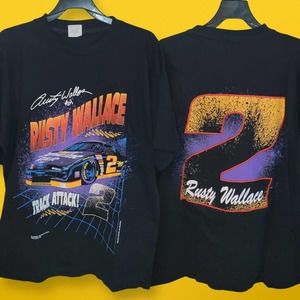 Vintage Rusty Wallace "Track Attack" Double Sided NASCAR T-Shirt